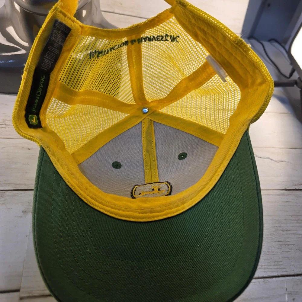 John Deere Youth Trucker Hat Green Yellow Mesh Back Adjustable Snapback Cap